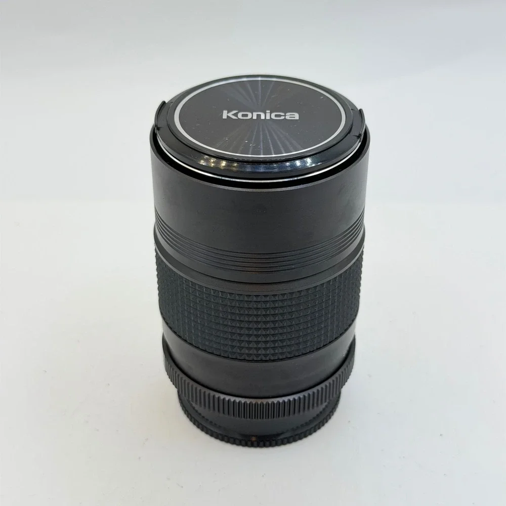 Konica Hexanon AR 135mm F3.5 Telephoto Prime Lens with Case and Caps Japan
